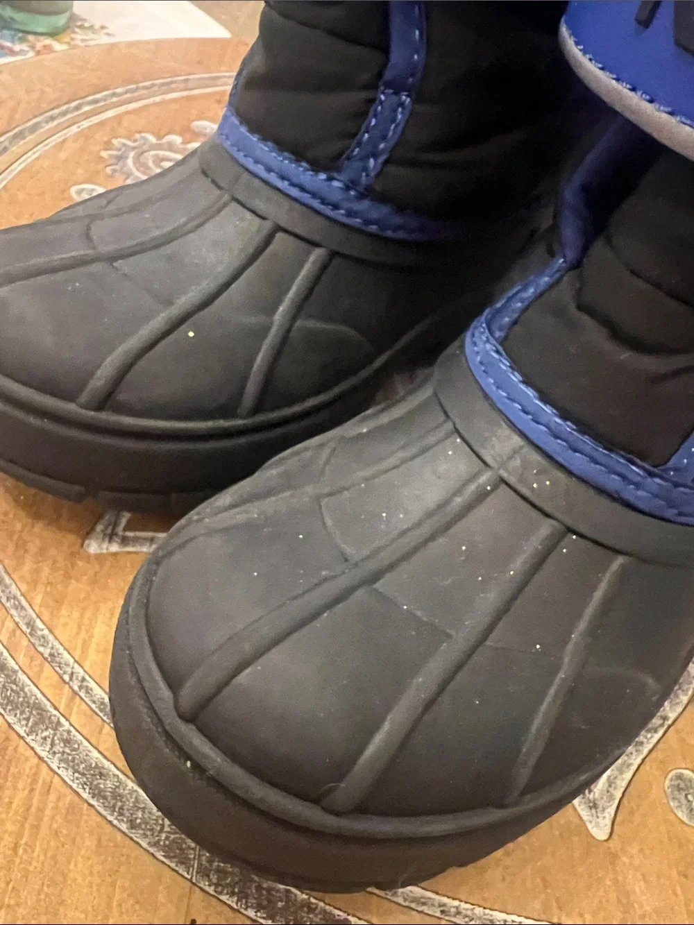Nautica size 12 Kids Black and Royal Blue and Black Waterproof Winter Boots